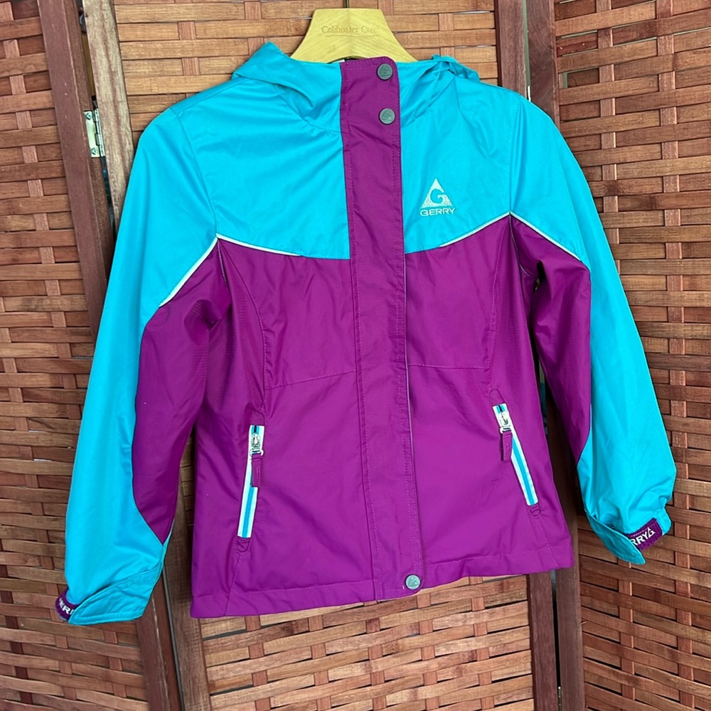 Gerry Girl’s Ski Jacket Blue & Purple Lightweight Size Small 7/8